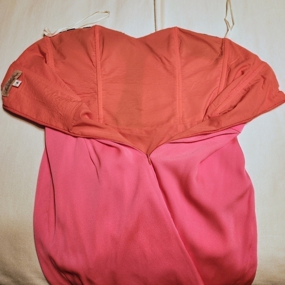 Mara Hoffman Silk Blend Beaded Strapless Mini Dress Pink 4 - Picture 9 of 13